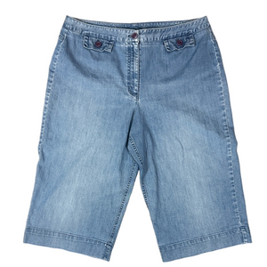 Talbots Light Blue Women's Wide Leg Denim Knee Shorts SKU0987